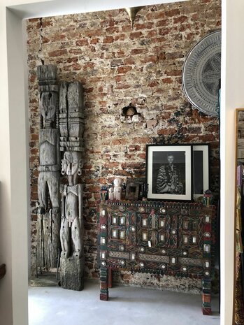 L'homme - Houten beeld Tibet - vintage - 204cm 