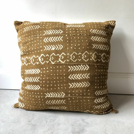 Mudcloth kussen uit Mali - modderdoek- ongeveer 50x50cm