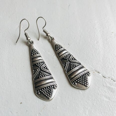 Boho oorbellen silverplated