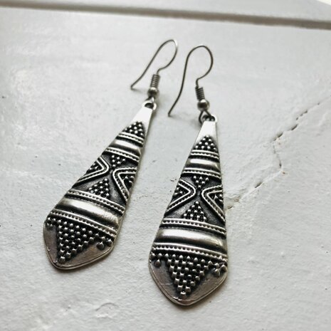 Boho oorbellen silverplated