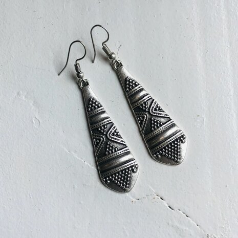 Boho oorbellen silverplated