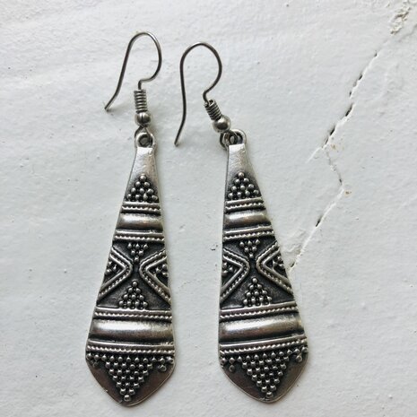 Boho oorbellen silverplated
