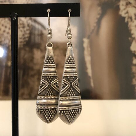 Boho oorbellen silverplated