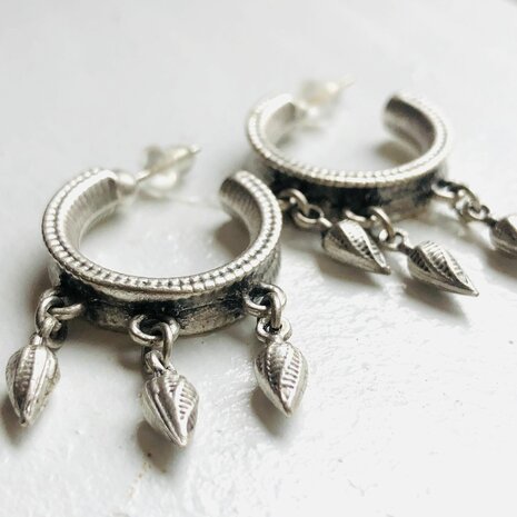 Boho oorbellen silverplated
