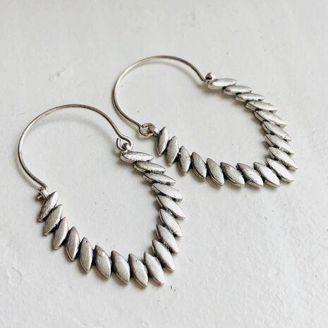 Boho oorbellen silverplated