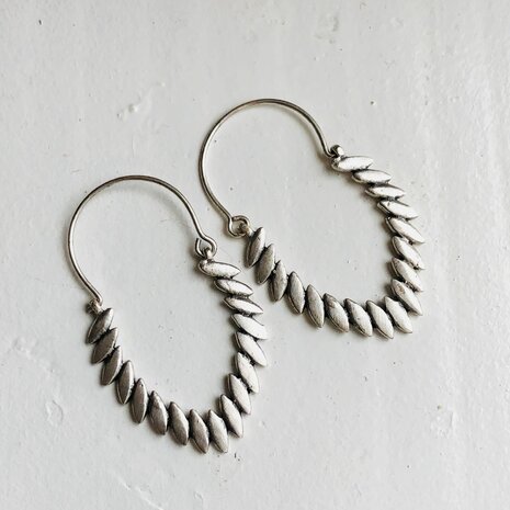 Boho oorbellen silverplated