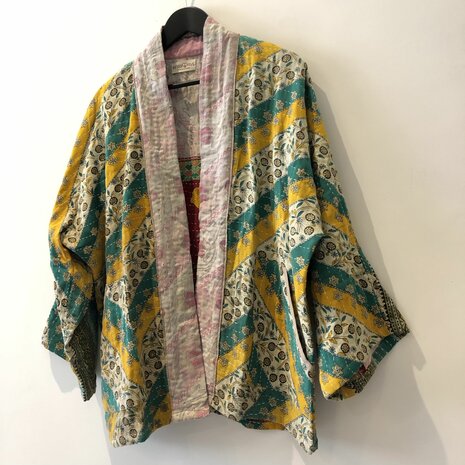 Kantha kimono jas reversible - aan twee kanten draagbaar - free size