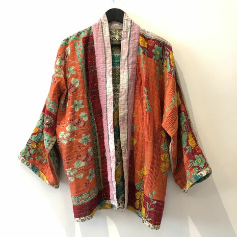 Kantha kimono jas reversible - aan twee kanten draagbaar - free size
