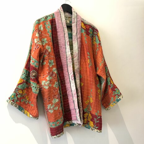 Kantha kimono jas reversible - aan twee kanten draagbaar - free size