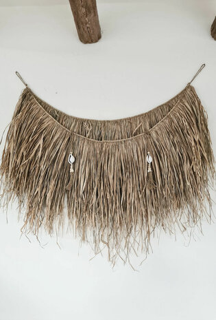 Raffia muurhanger Twins 150cm