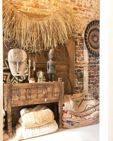 Raffia muurhanger Twins 150cm