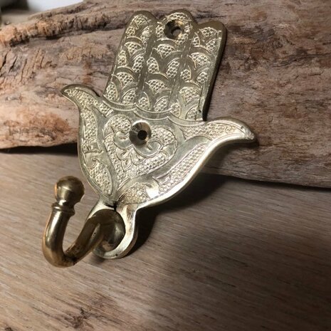 Brass goudkoperen handdoek haakje Fatima
