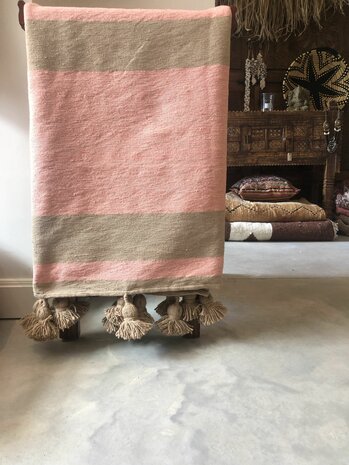 Moroccan pompom blanket 180x280cm 