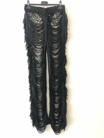 Tulum shredded pants; kleur zwart