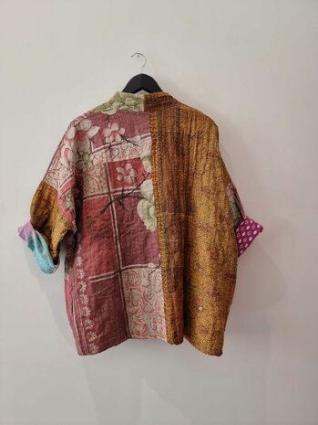 Kantha kimono jas reversible - aan twee kanten draagbaar - free size