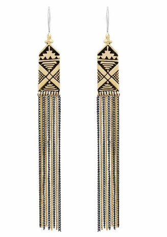 Ona tassel oorbellen gold brass - Nakila Collective