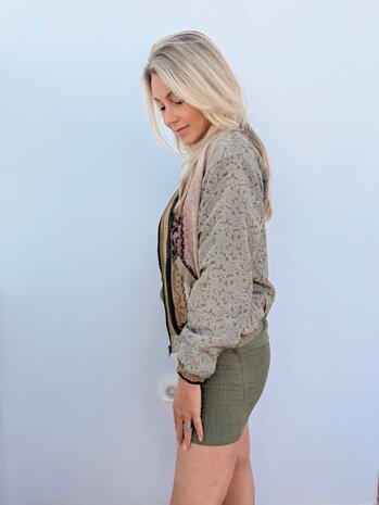 Bomber jasje Indian Sari (maat 36/38)