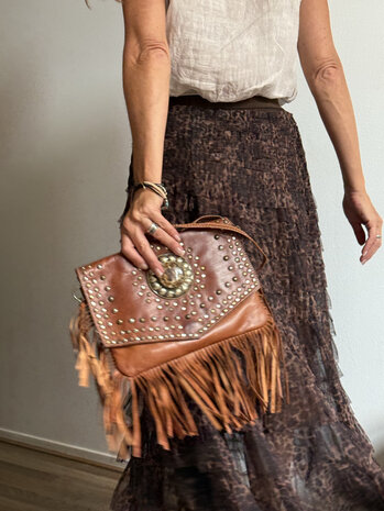 Rocking Ballerina tule rok Brown Leopard animal print