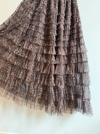 Rocking Ballerina tule rok Brown Leopard animal print