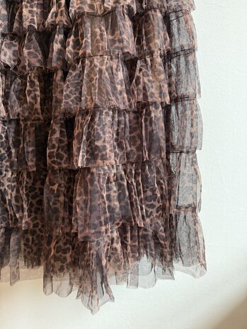 Rocking Ballerina tule rok Brown Leopard animal print