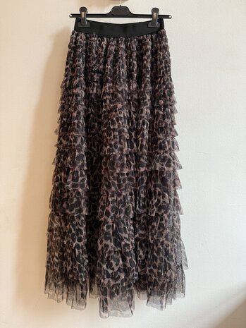 Rocking Ballerina tule rok Black White Leopard animal print