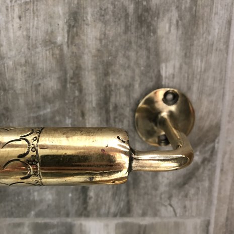 Brass handdoekhouder - Handgemaakt in Marokko - goudkleurig - 36cm