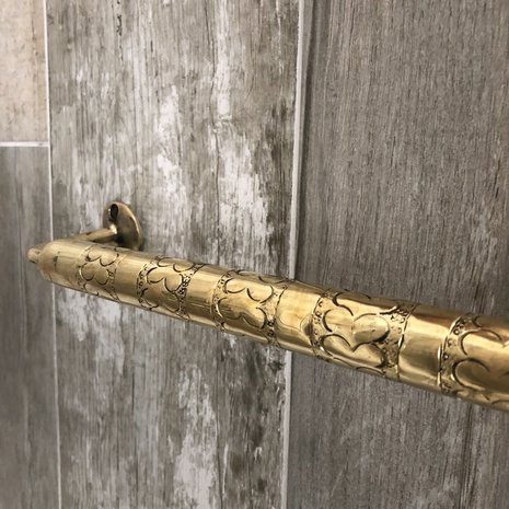Brass handdoekhouder - Handgemaakt in Marokko - goudkleurig - 36cm