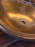 XXL brass wasbak 40x59cm Marokkaanse waskom hammered brass goudkleurig ovaal _