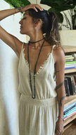 Giulia jurk met blote rug - linnen uit Bali /  Vanouch